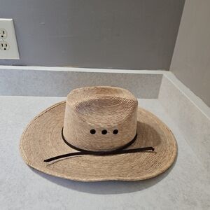 Ariat Natural Straw Western Hat with Dark Band